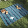 Tovaglia da Picnic Pieghevole A Onde Blu 200x150 cm in Velluto