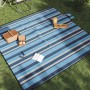 Tovaglia Picnic Pieghevole Strisce Blu e Bianco 200x200 Velluto