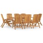 Set da Pranzo per Giardino 9 pz in Legno Massello di Teak