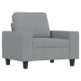 Poltrona con Poggiapiedi Grigio Chiaro 60 cm in Tessuto
