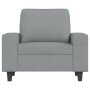 Poltrona con Poggiapiedi Grigio Chiaro 60 cm in Tessuto
