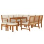 Set da Pranzo da Giardino 9pz con Cuscini Legno Massello Acacia