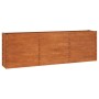 Letto Rialzato da Giardino Ruggine 240x40x77 cm Acciaio Corten