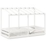 Letto Bambini con Tetto Bianco 100x200 cm Legno Massello Pino