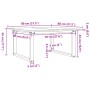 Tavolino da Salotto Telaio a O 80x80x45cm Massello Pino e Ghisa