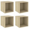 Mobili a Muro 4pz Rovere Sonoma 37x37x37 cm Legno Multistrato