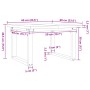 Tavolino Salotto Telaio a O 60x60x40,5cm Massello Pino e Ghisa