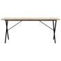 Tavolo da Pranzo Telaio a X 180x90x75,5cm Massello Pino e Ghisa