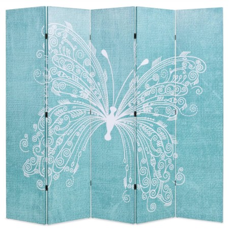 Paravento Pieghevole 200x170 cm Stampa Farfalla Blu
