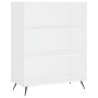 Credenza Bianca 69,5x32,5x180 cm Legno Multistrato