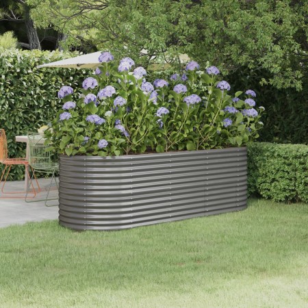 Letto Giardino Acciaio Verniciato a Polvere 224x80x68 cm Grigio