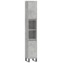 Set Mobili da Bagno 3 pz Grigio Cemento in Legno Multistrato