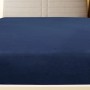 Lenzuolo con Angoli Jersey Blu Marino 180x200 cm Cotone