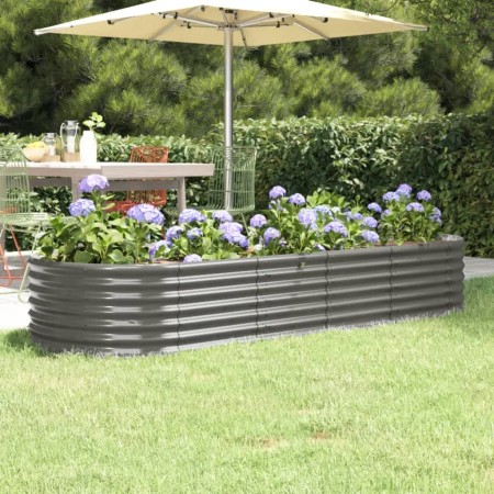 Letto Giardino Acciaio Verniciato a Polvere 224x80x36 cm Grigio