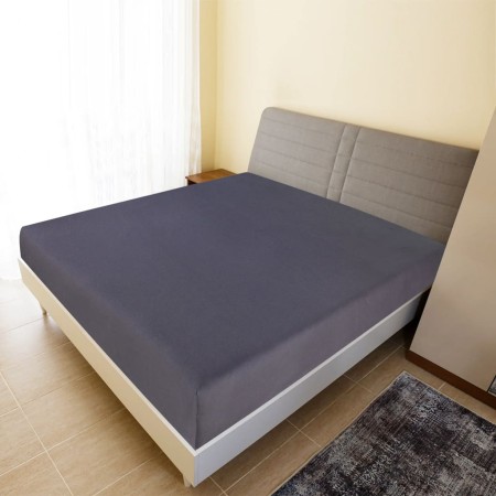 Lenzuola con Angoli Jersey 2 pz Antracite 180x200 cm Cotone