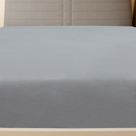 Lenzuola con Angoli Jersey 2pz Grigio 180x200 cm Cotone