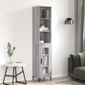 Credenza Grigio Sonoma 34,5x34x180 cm in Legno Multistrato