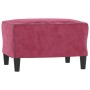 Poltrona con Poggiapiedi Rosso Vino 60 cm in Velluto
