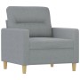 Poltrona con Poggiapiedi Grigio Chiaro 60 cm in Tessuto