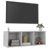 Mobile Porta TV Grigio Cemento 107x35x37 cm Legno Multistrato