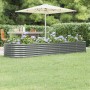 Letto Giardino Acciaio Verniciato a Polvere 296x80x36 cm Grigio