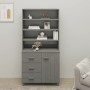 Credenza HAMAR in Legno Massello di Pino Grigio Chiaro