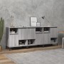 Credenze 3pz Grigio Sonoma 60x35x70 cm in Legno Multistrato