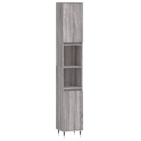 Set Mobili da Bagno 3 pz Grigio Sonoma in Legno Multistrato