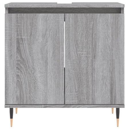 Set Mobili da Bagno 3 pz Grigio Sonoma in Legno Multistrato