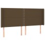 Letto a Molle Materasso e LED Marrone Scuro 160x200 cm Tessuto