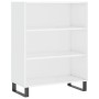 Credenza Bianco Lucido 69,5x34x180 cm in Legno Multistrato