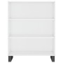 Credenza Bianco Lucido 69,5x34x180 cm in Legno Multistrato