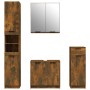 Set Mobili da Bagno 4 pz Rovere Fumo in Legno Multistrato