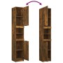 Set Mobili da Bagno 4 pz Rovere Fumo in Legno Multistrato