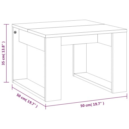 Tavolino Grigio Sonoma 50x50x35 cm in Legno Multistrato