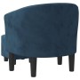Poltrona Cabriolet con Poggiapiedi Blu Scuro in Velluto