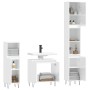 Set Mobili da Bagno 3 pz Bianco Lucido in Legno Multistrato