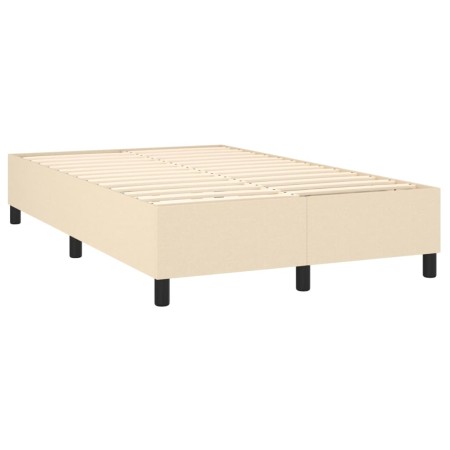 Letto a Molle con Materasso e LED Crema 120x200cm in Tessuto