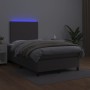 Giroletto Molle con Materasso e LED Grigio 120x200cm Similpelle