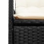 Set da Bistrò 3 pz con Cuscini Nero in Polyrattan