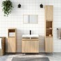 Set Mobili da Bagno 3 pz Rovere Sonoma in Legno Multistrato