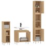 Set Mobili da Bagno 3 pz Rovere Sonoma in Legno Multistrato