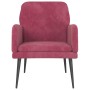 Poltrona Rosso Vino 62x79x79 cm Velluto