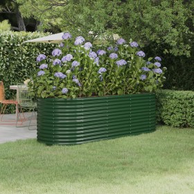 Letto Giardino Acciaio Verniciato a Polvere 224x80x68 cm Verde