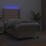 Giroletto Molle Materasso e LED Cappuccino 100x200cm Similpelle