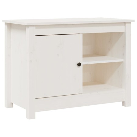 Mobile Porta TV Bianco 70x36,5x52 cm in Legno Massello di Pino