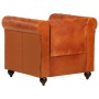 Poltrona Chesterfield Tanno in Vera Pelle