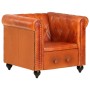 Poltrona Chesterfield Tanno in Vera Pelle