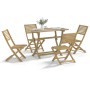 Set da Pranzo per Giardino 5 pz in Legno Massello di Acacia