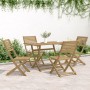 Set da Pranzo per Giardino 5 pz in Legno Massello di Acacia